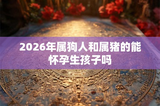 2026年属狗人和属猪的能怀孕生孩子吗