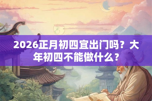 2026正月初四宜出门吗？大年初四不能做什么？