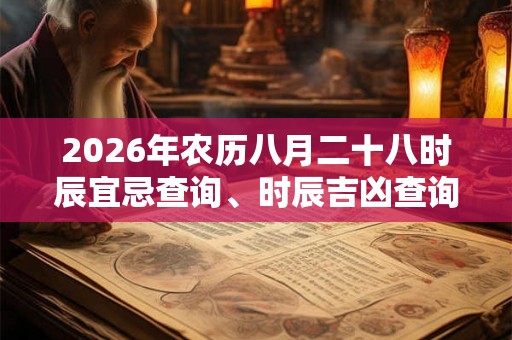 2026年农历八月二十八时辰宜忌查询、时辰吉凶查询