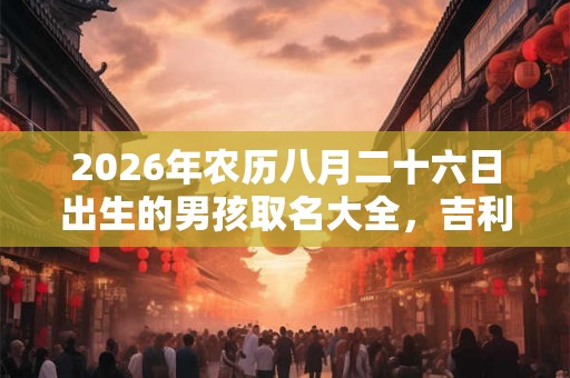 2026年农历八月二十六日出生的男孩取名大全，吉利好名字推荐