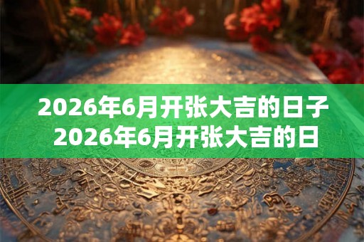 2026年6月开张大吉的日子 2026年6月开张大吉的日子是什么时候