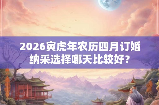 2026寅虎年农历四月订婚纳采选择哪天比较好？