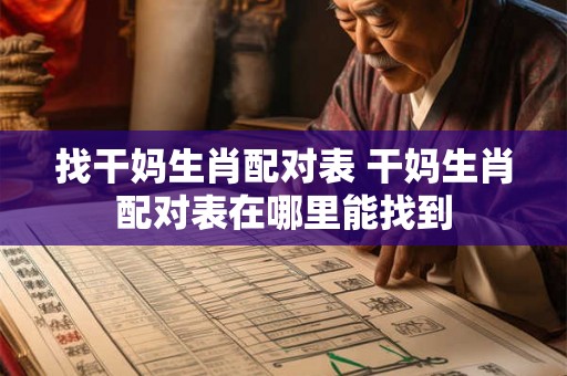 找干妈生肖配对表 干妈生肖配对表在哪里能找到