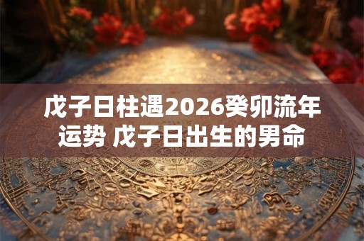 戊子日柱遇2026癸卯流年运势 戊子日出生的男命