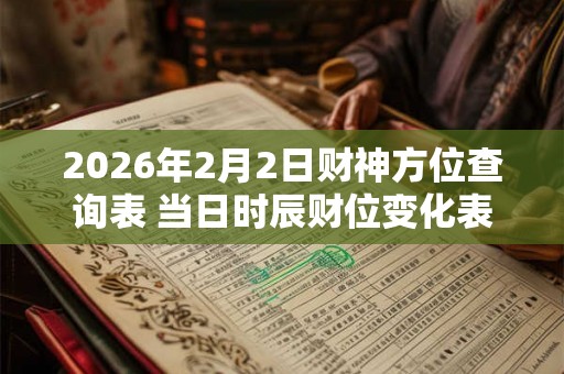 2026年2月2日财神方位查询表 当日时辰财位变化表 2026年2月2日财神方位查询表 当日时辰财位变化表