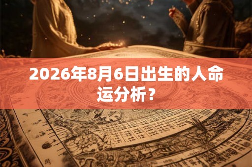 2026年8月6日出生的人命运分析？