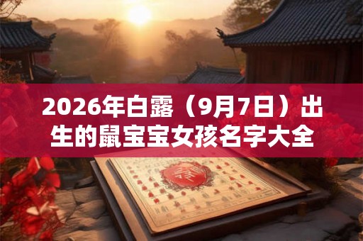 2026年白露（9月7日）出生的鼠宝宝女孩名字大全