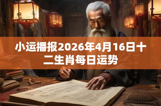 小运播报2026年4月16日十二生肖每日运势