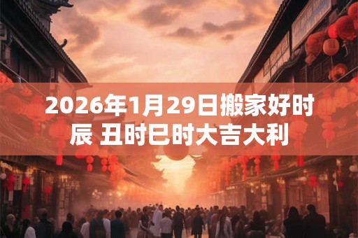 2026年1月29日搬家好时辰 丑时巳时大吉大利