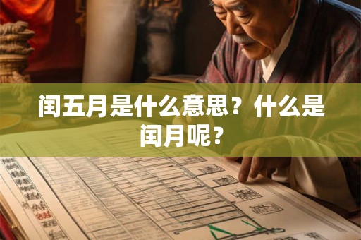 闰五月是什么意思？什么是闰月呢？
