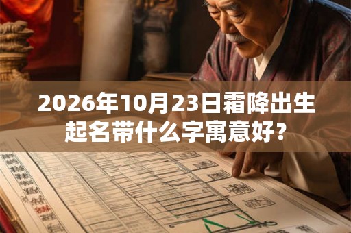 2026年10月23日霜降出生起名带什么字寓意好？