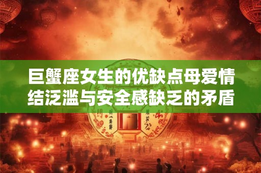 巨蟹座女生的优缺点母爱情结泛滥与安全感缺乏的矛盾