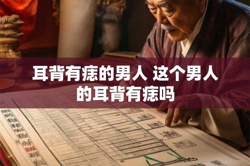 耳背有痣的男人 这个男人的耳背有痣吗