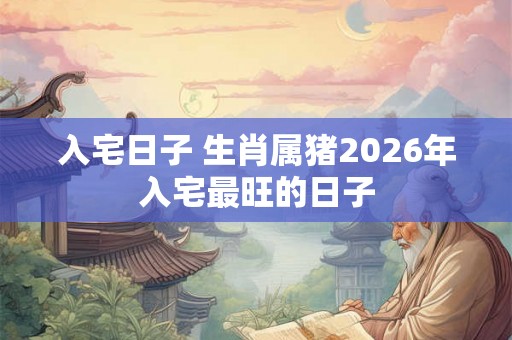 入宅日子 生肖属猪2026年入宅最旺的日子 入宅日子 生肖属猪2026年入宅最旺的日子