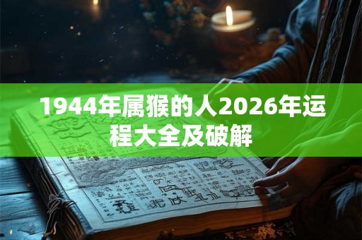 1944年属猴的人2026年运程大全及破解