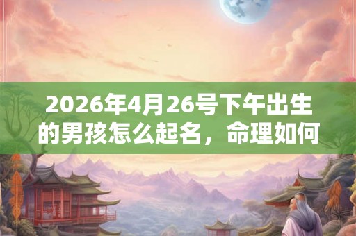 2026年4月26号下午出生的男孩怎么起名，命理如何？