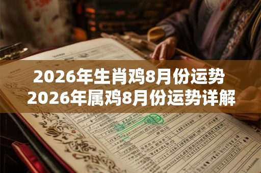 2026年生肖鸡8月份运势 2026年属鸡8月份运势详解