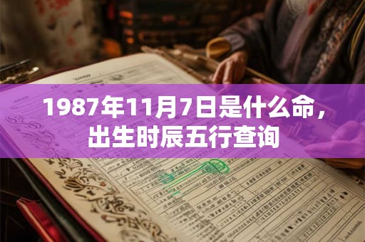 1987年11月7日是什么命，出生时辰五行查询