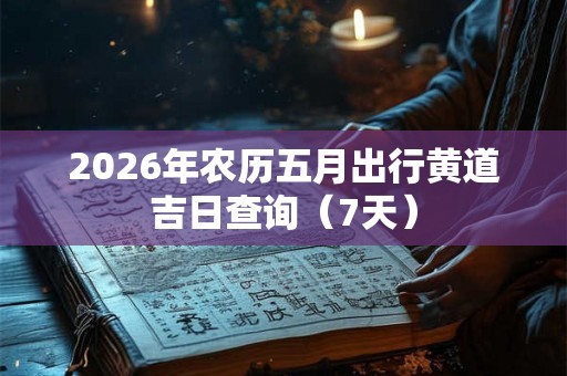 2026年农历五月出行黄道吉日查询（7天）