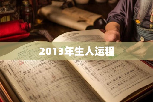 2013年生人运程