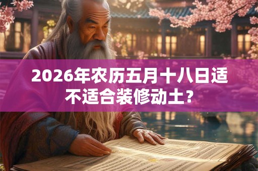 2026年农历五月十八日适不适合装修动土? 2026年农历五月十八日适不适合装修动土?