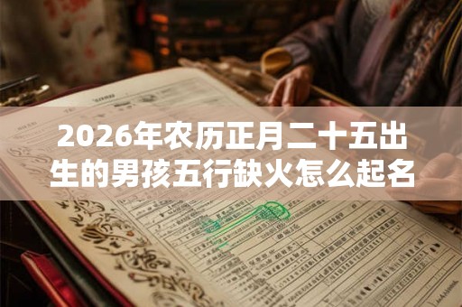 2026年农历正月二十五出生的男孩五行缺火怎么起名？