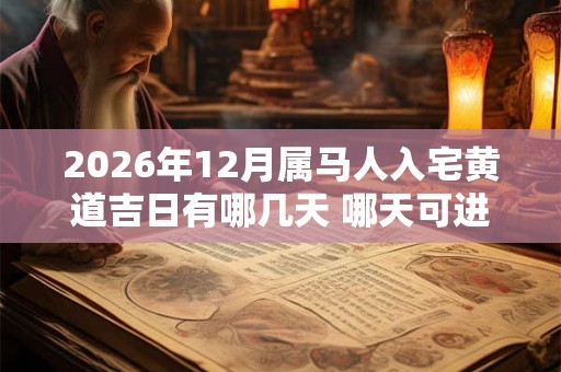 2026年12月属马人入宅黄道吉日有哪几天 哪天可进新家