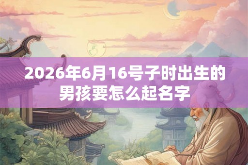 2026年6月16号子时出生的男孩要怎么起名字