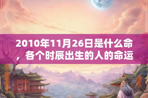 2010年11月26日是什么命，各个时辰出生的人的命运