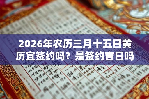 2026年农历三月十五日黄历宜签约吗？是签约吉日吗？