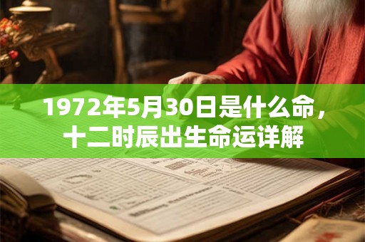 1972年5月30日是什么命,十二时辰出生命运详解 1972年5月30日是什么命,十二时辰出生命运详解