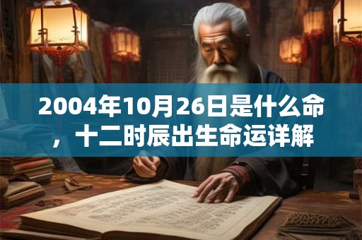 2004年10月26日是什么命，十二时辰出生命运详解