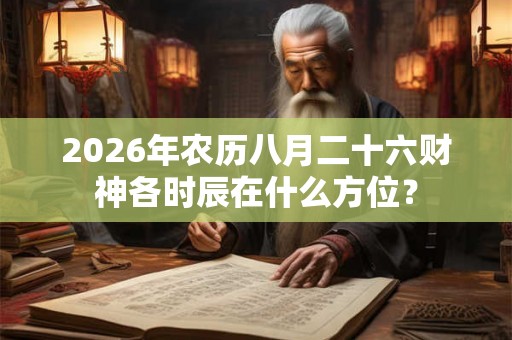 2026年农历八月二十六财神各时辰在什么方位？