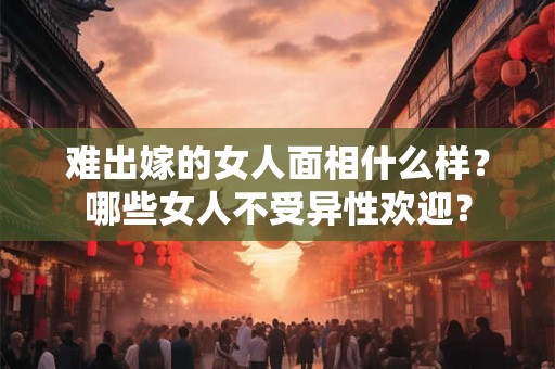 难出嫁的女人面相什么样？哪些女人不受异性欢迎？