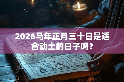 2026马年正月三十日是适合动土的日子吗？