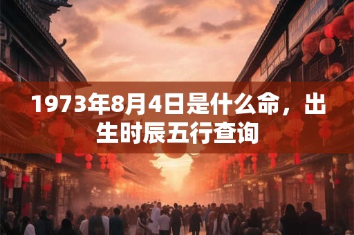 1973年8月4日是什么命，出生时辰五行查询