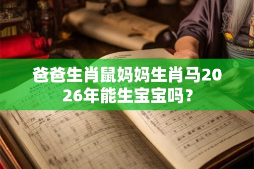 爸爸生肖鼠妈妈生肖马2026年能生宝宝吗？