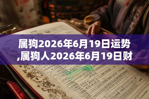 属狗2026年6月19日运势,属狗人2026年6月19日财运,生肖狗2026年6月19日运势