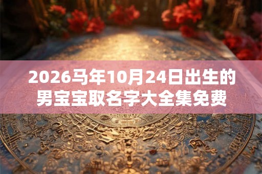 2026马年10月24日出生的男宝宝取名字大全集免费
