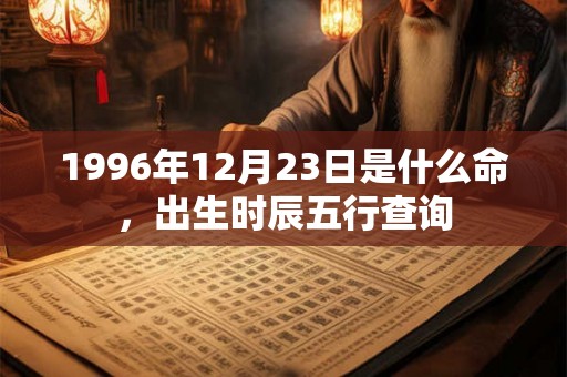1996年12月23日是什么命，出生时辰五行查询