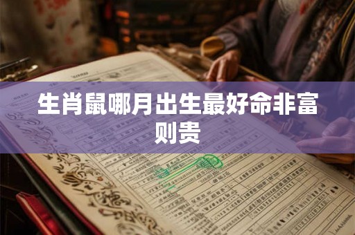 生肖鼠哪月出生最好命非富则贵