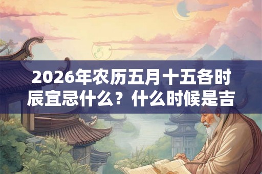 2026年农历五月十五各时辰宜忌什么？什么时候是吉时？