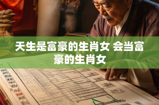 天生是富豪的生肖女 会当富豪的生肖女 天生是富豪的生肖女 会当富豪的生肖女