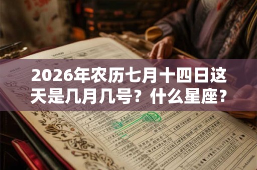 2026年农历七月十四日这天是几月几号？什么星座？