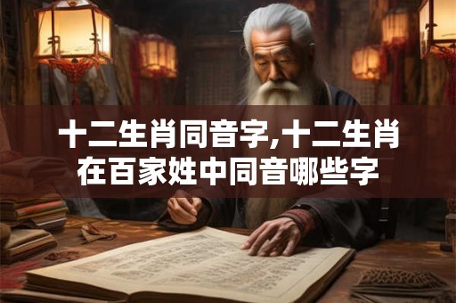 十二生肖同音字,十二生肖在百家姓中同音哪些字