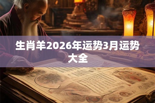 生肖羊2026年运势3月运势大全