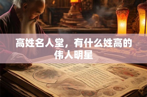 高姓名人堂，有什么姓高的伟人明星