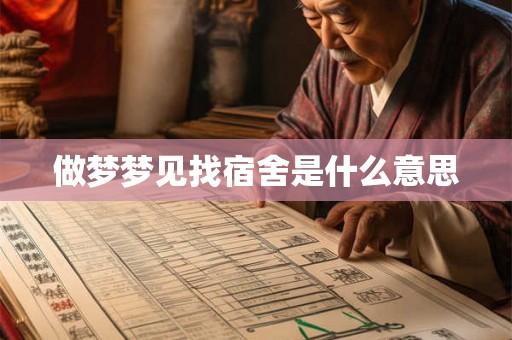 做梦梦见找宿舍是什么意思