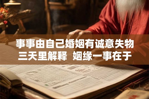 事事由自己婚姻有诚意失物三天里解释  姻缘一事在于天莫听他人弄倒颠