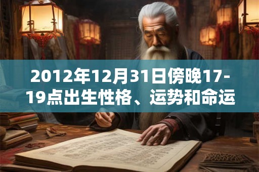 2012年12月31日傍晚17-19点出生性格、运势和命运 2012年12月31日傍晚17-19点出生性格、运势和命运